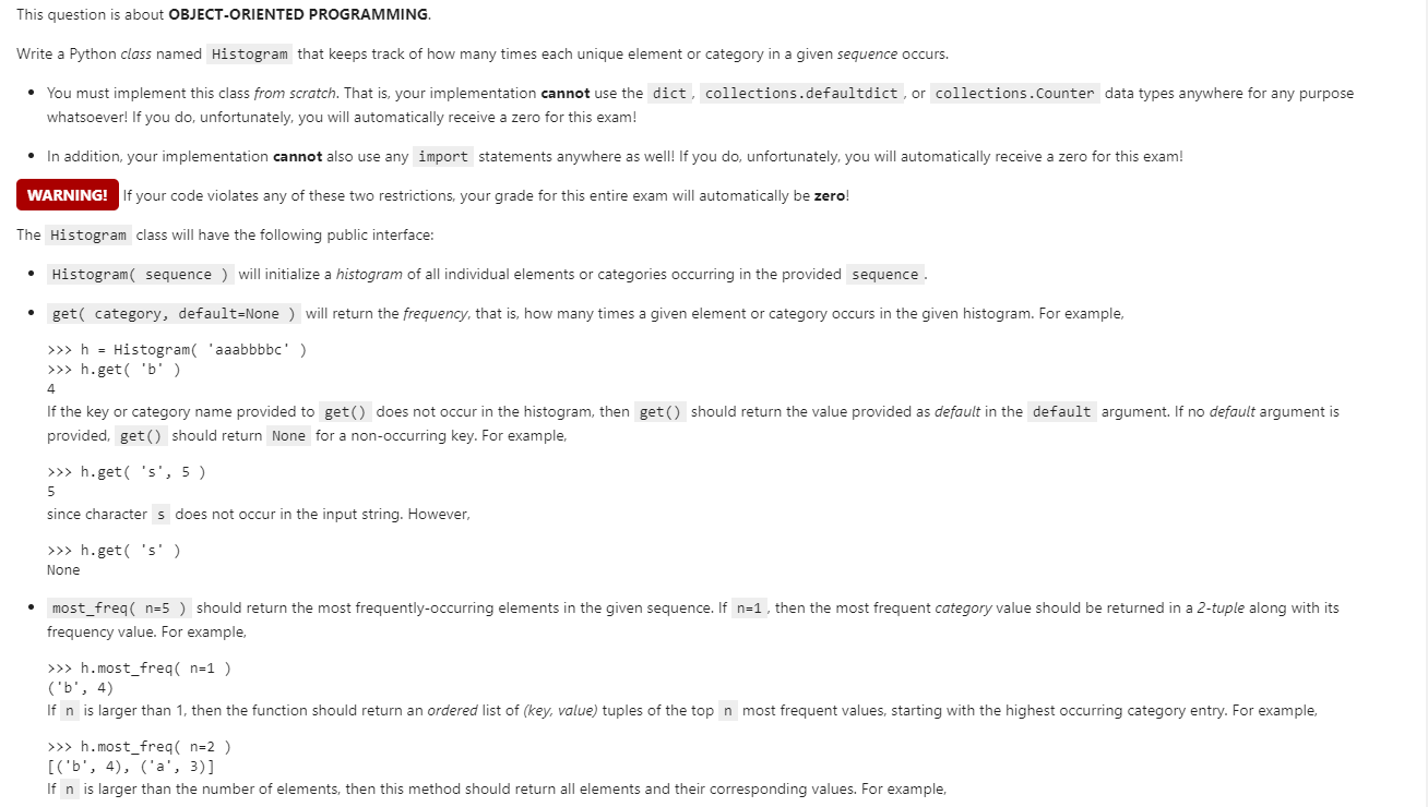 Solved This question is about OBJECT-ORIENTED PROGRAMMING. | Chegg.com