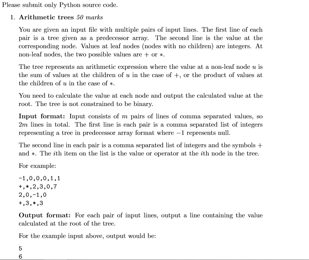 Solved Please submit only Python source code. 1. Arithmetic | Chegg.com