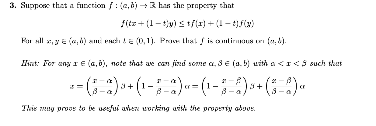Solved Suppose That A Function Fab→r Has The Property 3347
