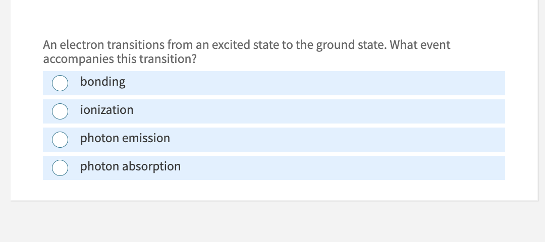 Solved An electron transitions from an excited state to the | Chegg.com