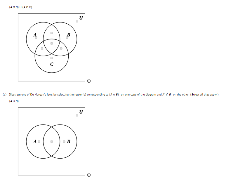 Solved Consider the Venn diagram below. (a) Illustrate one | Chegg.com