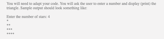 Solved You will need to adapt your code. You will ask the | Chegg.com