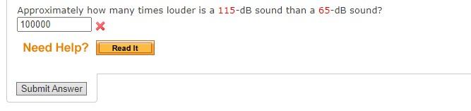 Solved Approximately how many times louder is a 115-dB sound | Chegg.com