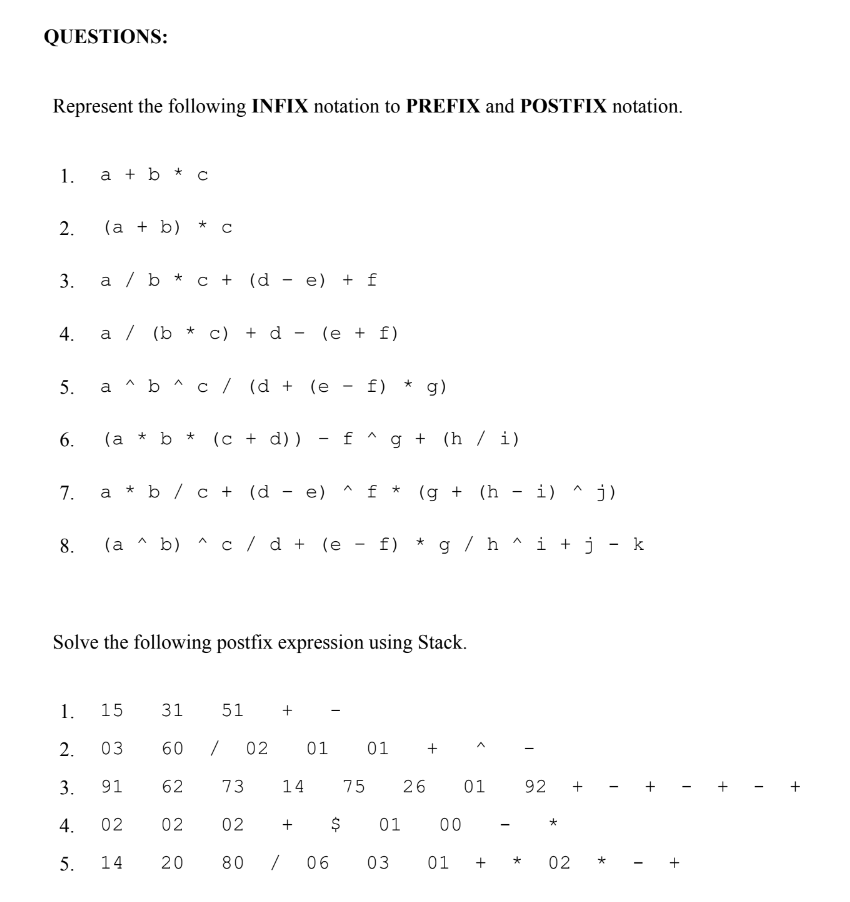 Solved QUESTIONS: 1. Identify the location (index) for FRONT | Chegg.com
