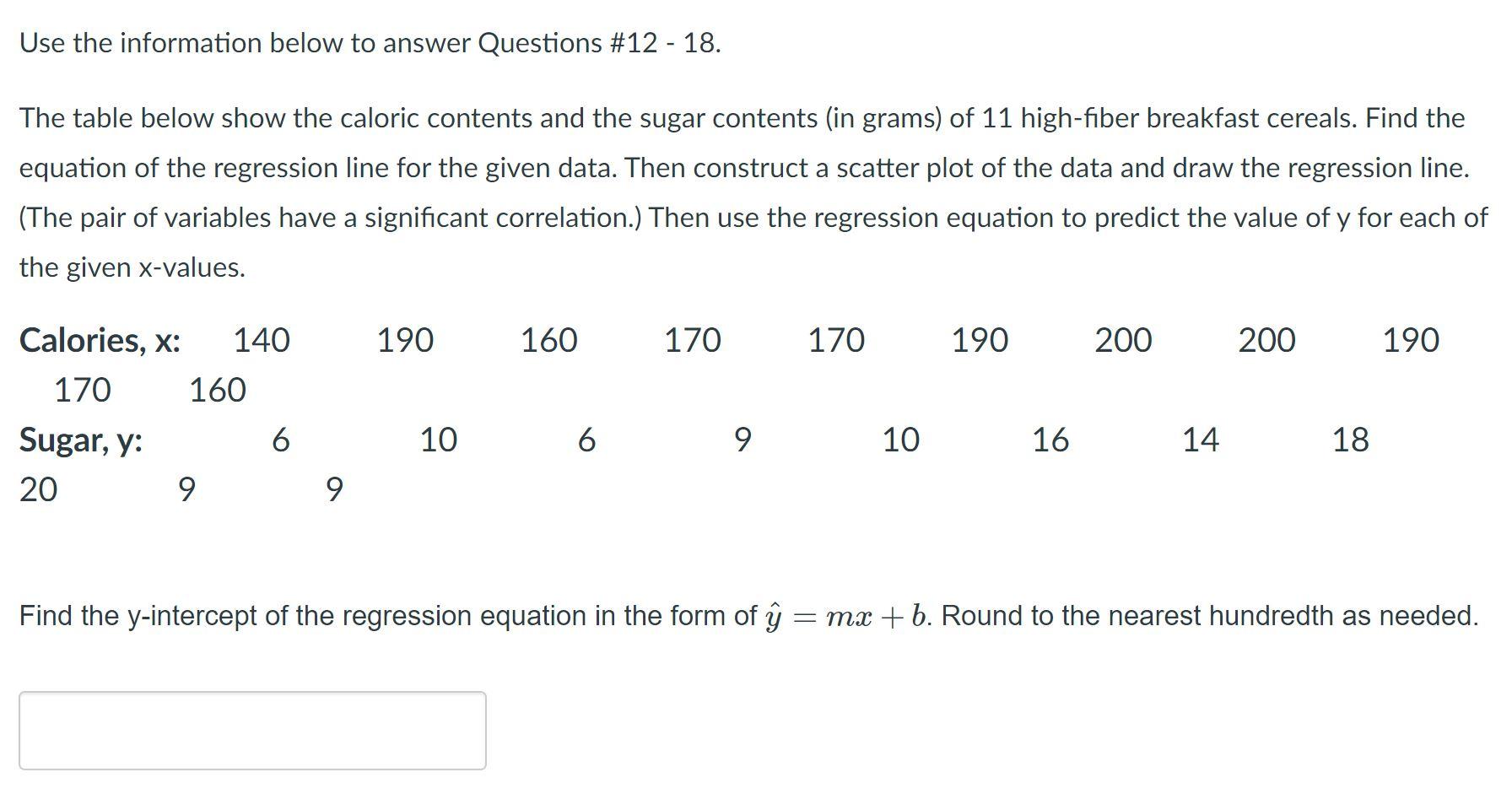 Solved Use the information below to answer Questions #12 - | Chegg.com