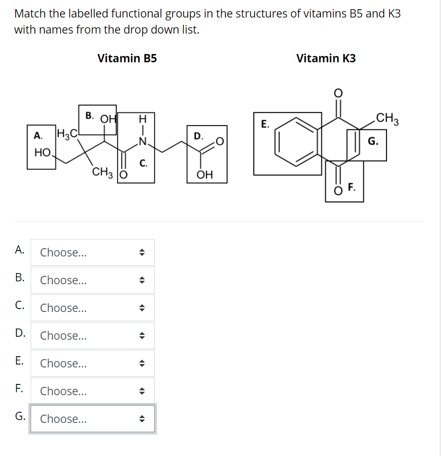 Solved Match The Labelled Functional Groups In The | Chegg.com