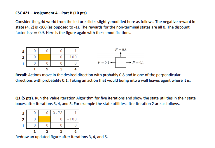 CSC 421 - Assignment 4 - Part B (10 Pts) Consider The | Chegg.com