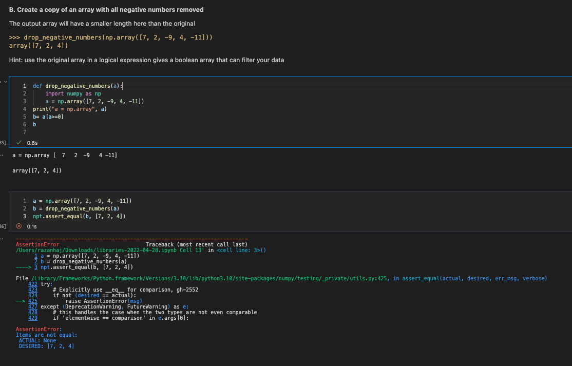 Solved B. Create a copy of an array with all negative | Chegg.com