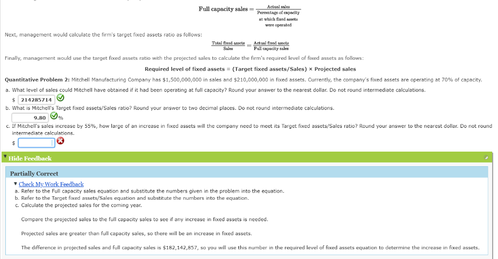 Full Capacity Sales Actual Sales Percentage Of Chegg Com