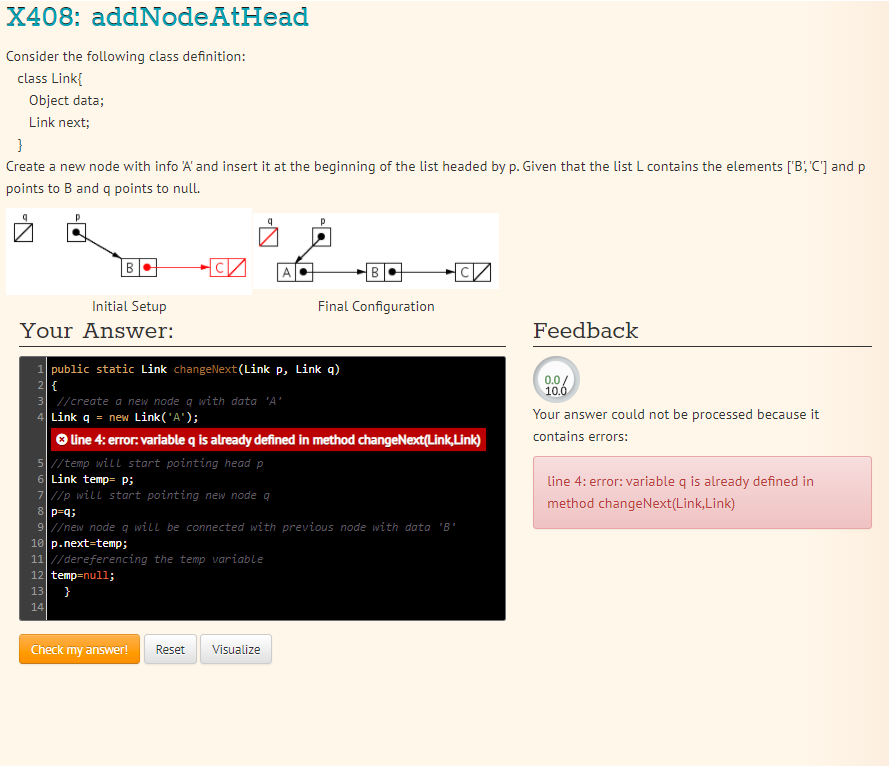 Solved Consider The Following Class Definition Class Chegg Com