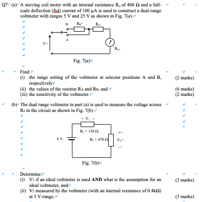 Solved 07. (a) A moving coil meter with an internal | Chegg.com