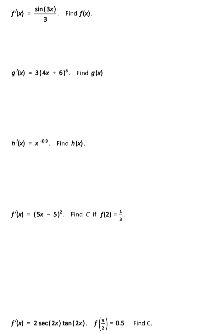 Solved F x Sin 3x 3 Find F x G x 3 4x 6 Find Chegg