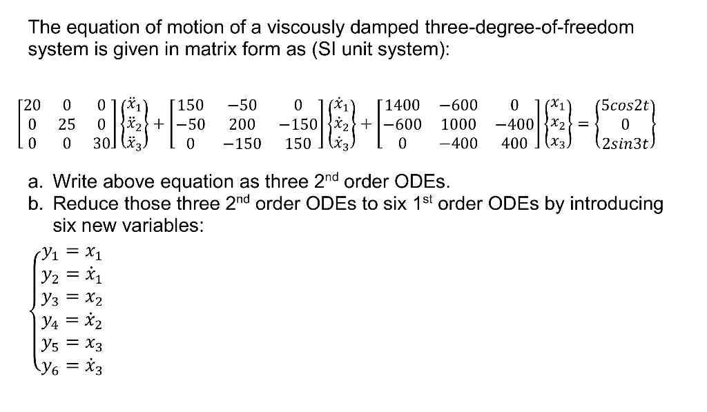 Solved The equation of motion of a viscously damped | Chegg.com