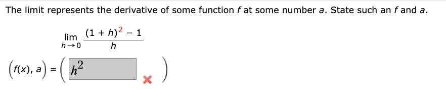 Solved The limit represents the derivative of some function | Chegg.com