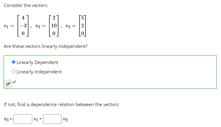 Solved Consider The Vectors | Chegg.com