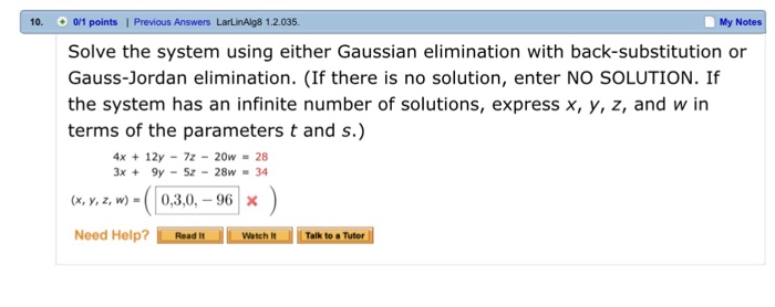 Solved 10 0 1 Points Previous Answers Larlinalg8 1 2 035