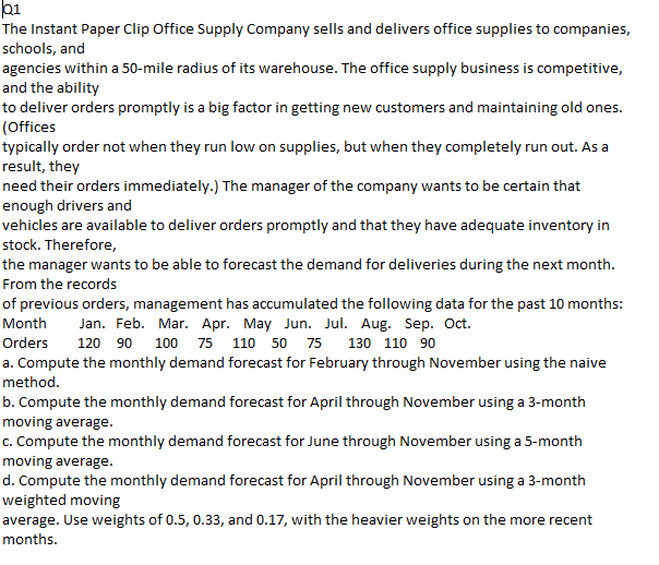 Solved 21 The Instant Paper Clip Office Supply Company sells