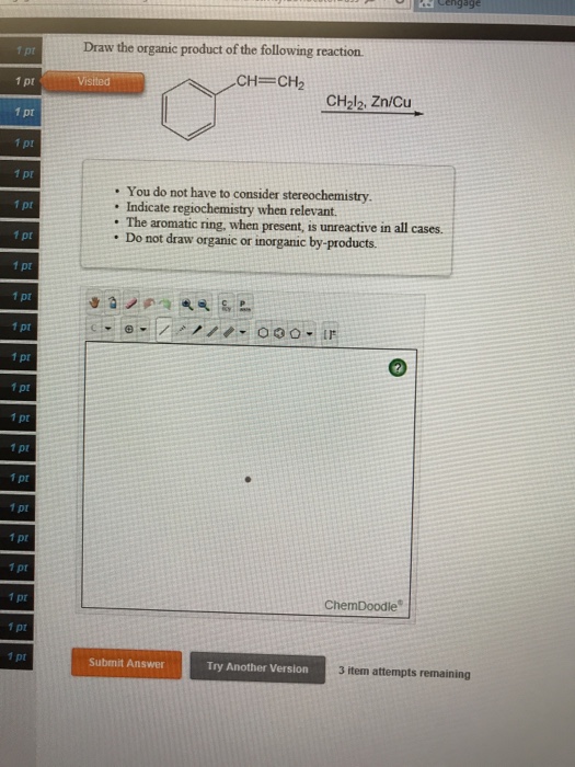 Solved Draw the organic product of the following reaction. | Chegg.com