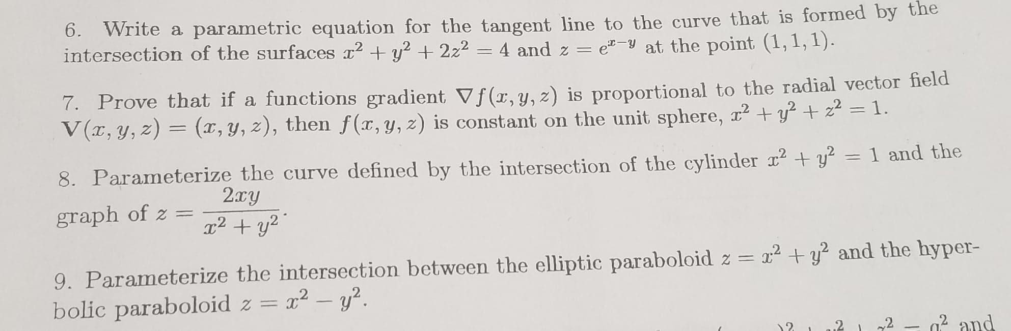 Solved 6. Write a parametric equation for the tangent line | Chegg.com