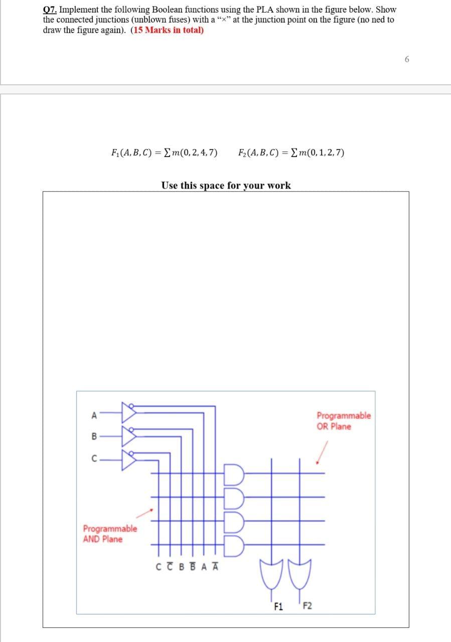 Solved Q7. Implement The Following Boolean Functions Using | Chegg.com