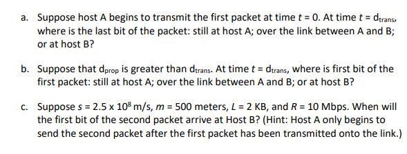 Solved 5. (4 Points) Consider 2 Hosts, A And B, Connected By | Chegg.com