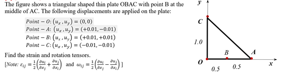 Solved с The figure shows a triangular shaped thin plate BAC | Chegg.com