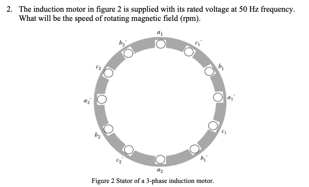 Solved 2. The induction motor in figure 2 is supplied with | Chegg.com