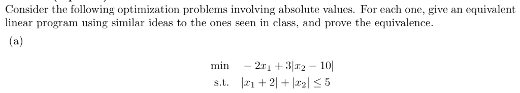 Solved Consider the following optimization problems | Chegg.com
