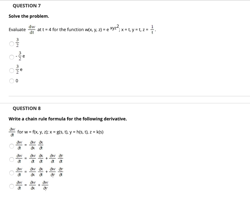 Solved Question 5 Solve The Problem Evaluate Ow Du At U Chegg Com