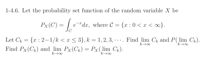 Solved 1-4.6. Let the probability set function of the random | Chegg.com
