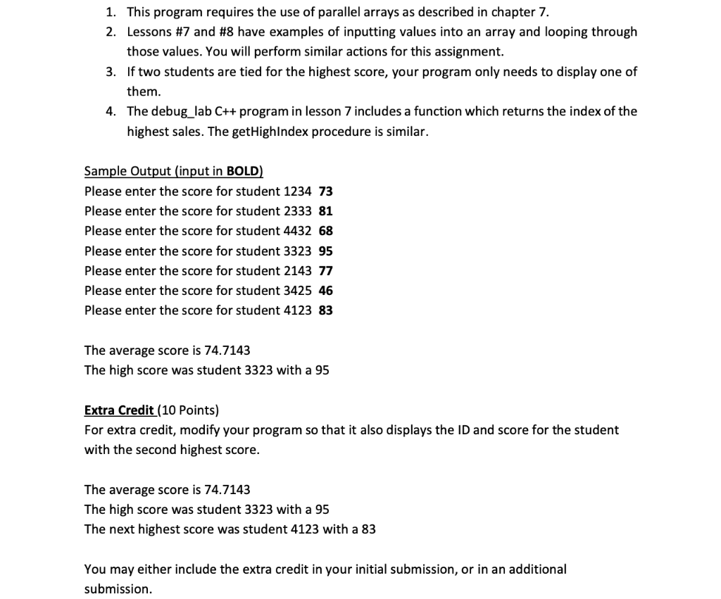 1-this-program-requires-the-use-of-parallel-arrays-as-described-in-chapter-7-2-lessons-7-and