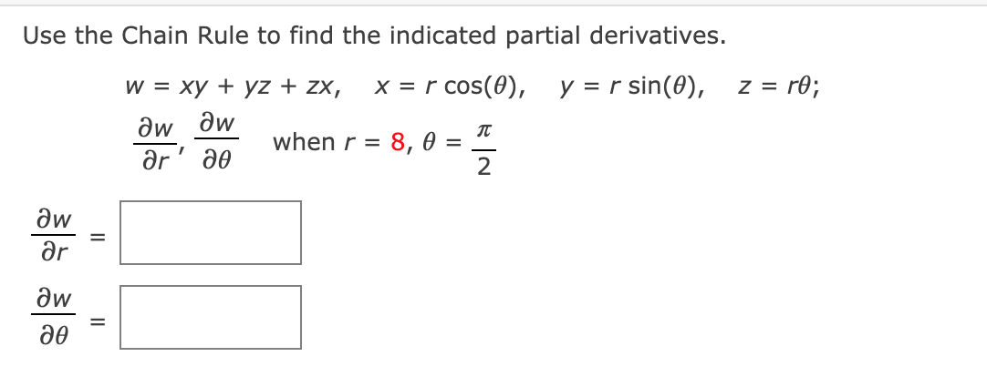 Solved Use The Chain Rule To Find The Indicated Partial