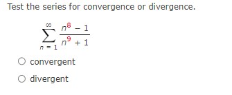 Solved Test the series for convergence or divergence. \\[ | Chegg.com
