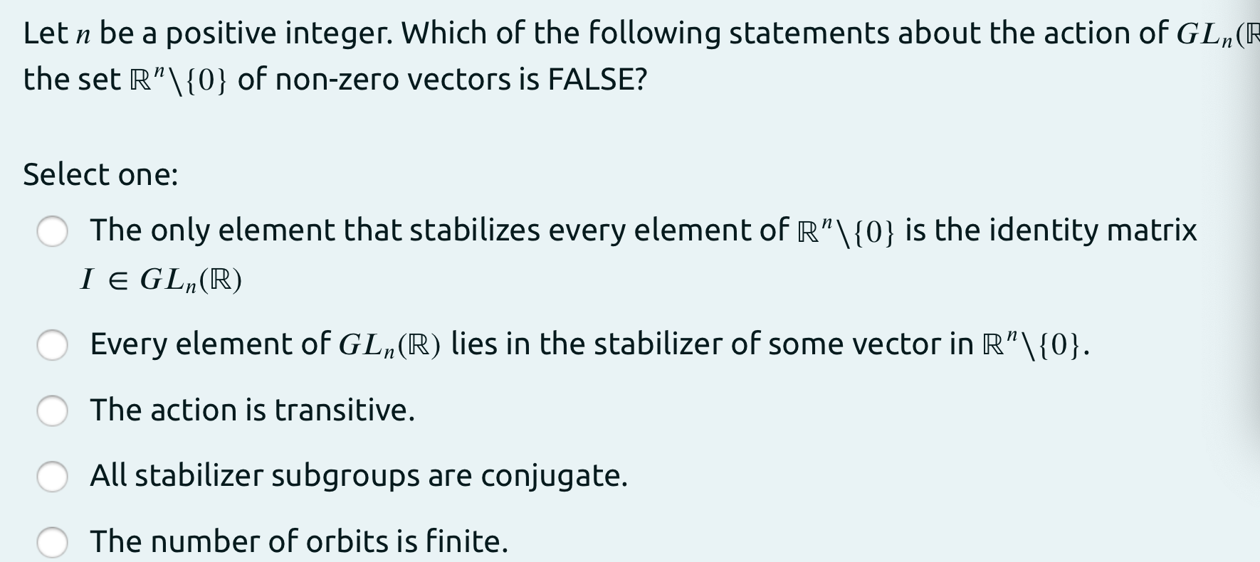 Solved Let n be a positive integer. Which of the following | Chegg.com