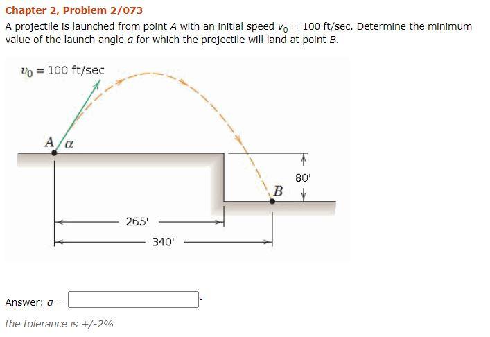 Solved Chapter 2, Problem 2/073 A projectile is launched | Chegg.com