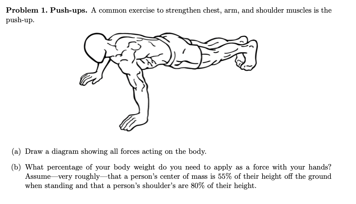 Solved Problem 1. Push ups. A common exercise to strengthen