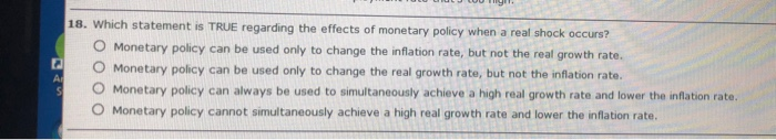 Solved 18. Which Statement Is TRUE Regarding The Effects Of | Chegg.com