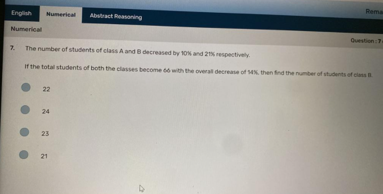 the number of students in a class decreased by one third