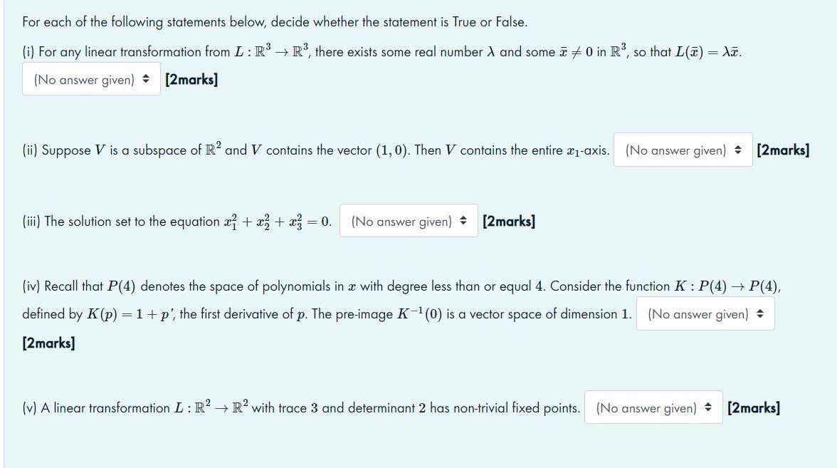 Solved For Each Of The Following Statements Below, Decide | Chegg.com