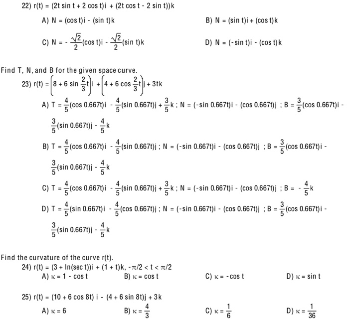 Solved Answers: 22-D, 23-A, 24-B, 25-CI Would Really | Chegg.com