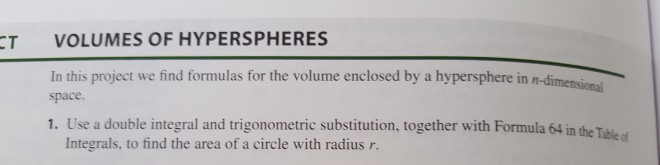 Solved In this project we find formulas for the volume | Chegg.com