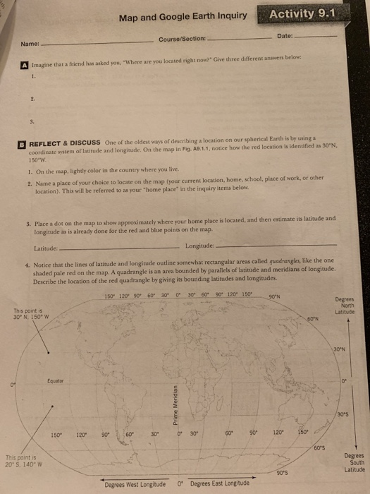 Solved Map and Google Earth Inquiry Activity 9.1 Date:_  Chegg.com