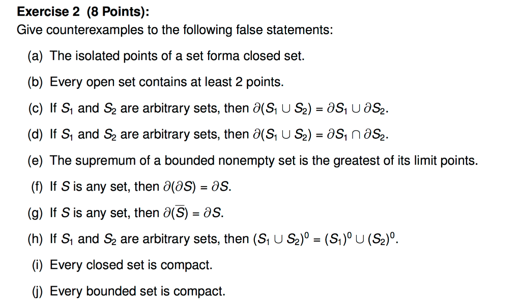 Solved Exercise 2 (8 Points): Give Counterexamples To The | Chegg.com