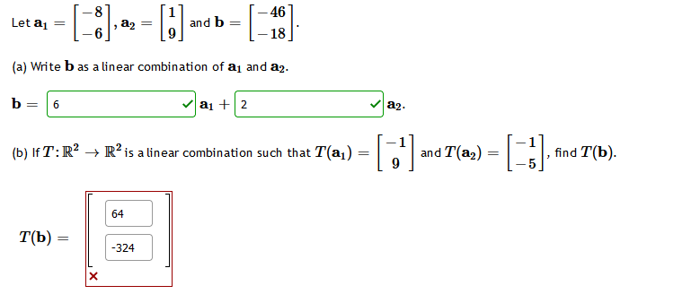 Solved -46 Let A -(-3) ---- (-18) (a) Write B As A Linear | Chegg.com