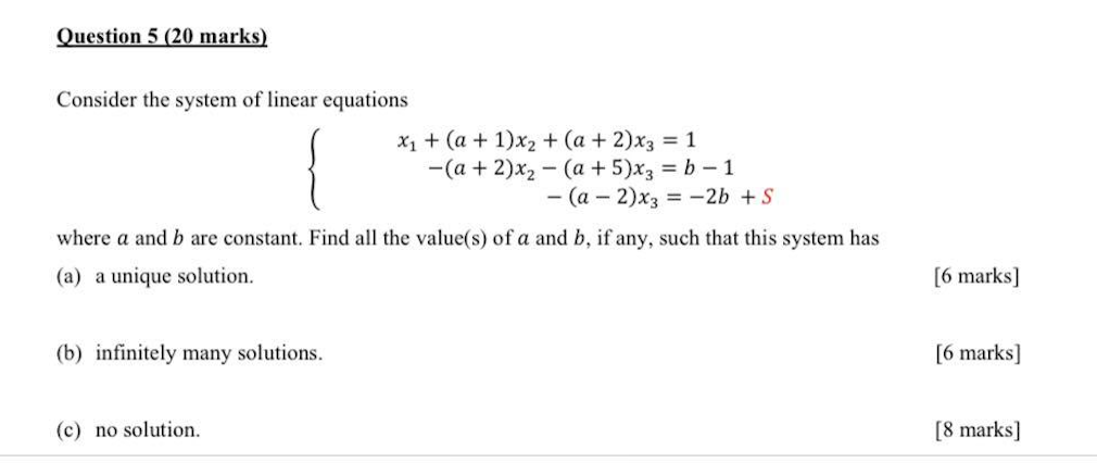 Solved Consider The System Of Linear Equations | Chegg.com