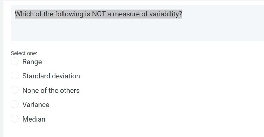 Solved Which of the following is NOT a measure of | Chegg.com
