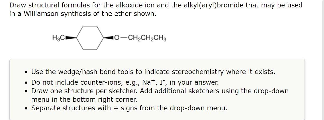 Solved Draw structural formulas for the alkoxide ion and the | Chegg.com