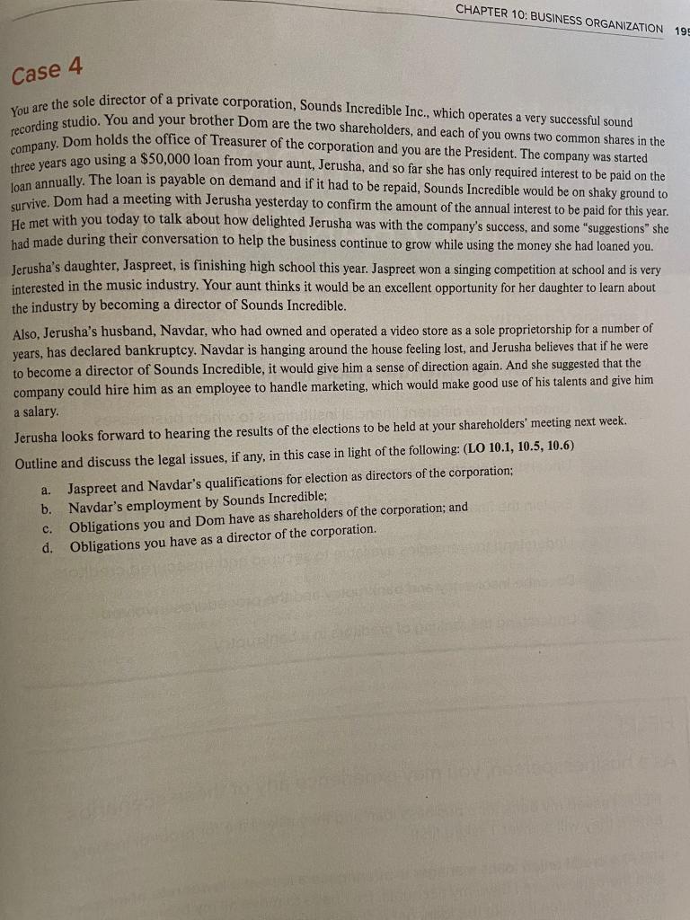 Solved 194 CHAPTER 10: BUSINESS ORGANIZATION 9. Discuss what | Chegg.com