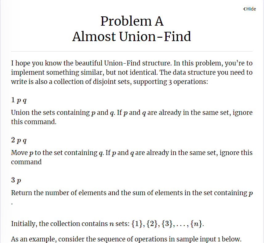 Solved Problem A Almost Union-Find I Hope You Know The | Chegg.com