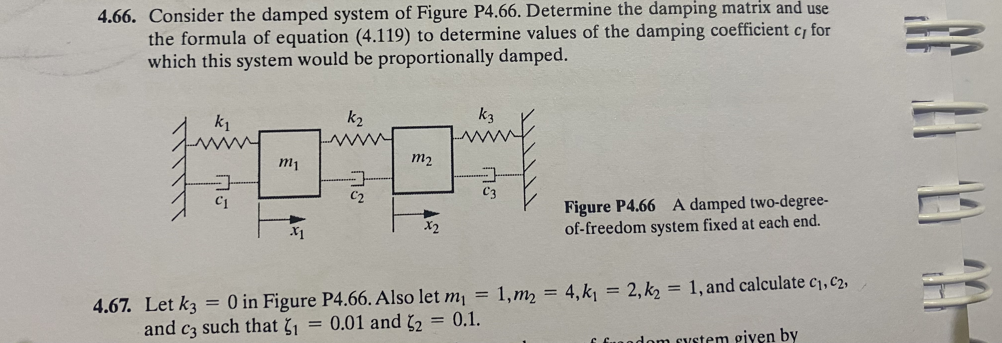4.66. ﻿Consider the damped system of Figure P4.66. | Chegg.com